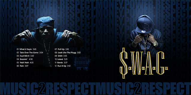 Music To Respect CD cover and logo design for S.W.A.G. hiphop rapper artist